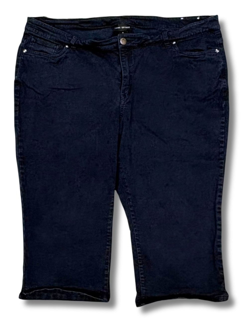 Lane Bryant Capri Jeans Womens 26 Black Stretch Denim Mid Rise Plus